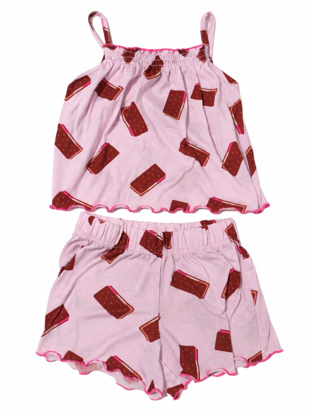 Cat & Jack Girls Ice Cream Pajama Set Pink Tank Shorts XS 4/5